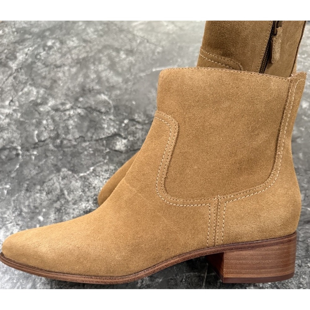 Cole‎ Haan Womens Naia Suede Ankle Boot Snip Toe  Zip Western Golden Toffee 10 B